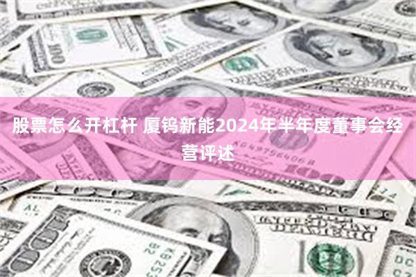 股票怎么开杠杆 厦钨新能2024年半年度董事会经营评述