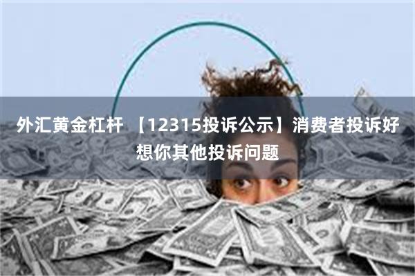 外汇黄金杠杆 【12315投诉公示】消费者投诉好想你其他投诉问题